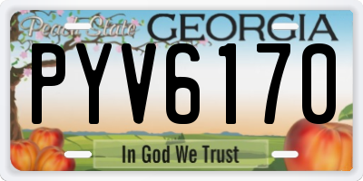 GA license plate PYV6170