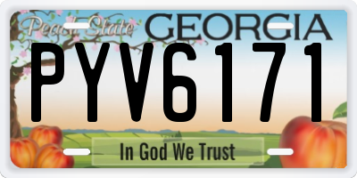 GA license plate PYV6171