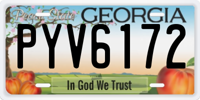 GA license plate PYV6172
