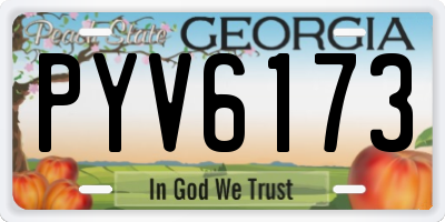GA license plate PYV6173