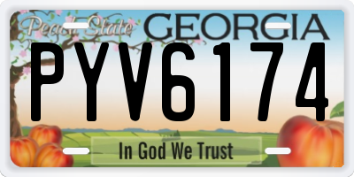 GA license plate PYV6174