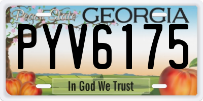 GA license plate PYV6175