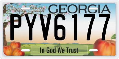 GA license plate PYV6177