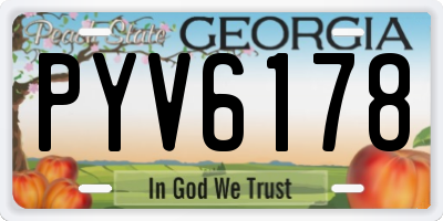 GA license plate PYV6178