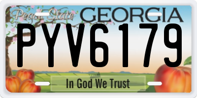 GA license plate PYV6179