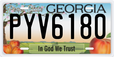 GA license plate PYV6180