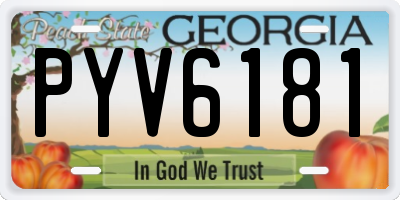 GA license plate PYV6181