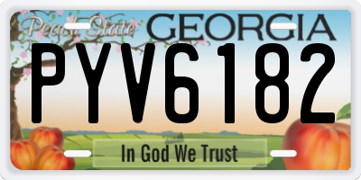 GA license plate PYV6182