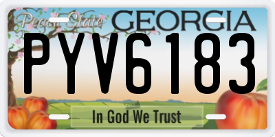 GA license plate PYV6183