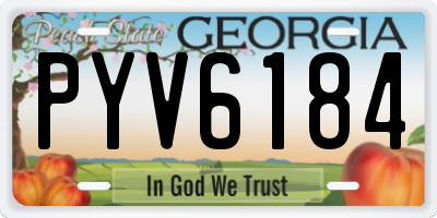 GA license plate PYV6184