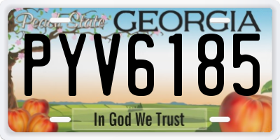 GA license plate PYV6185