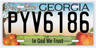 GA license plate PYV6186