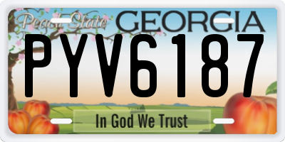 GA license plate PYV6187