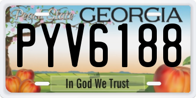 GA license plate PYV6188