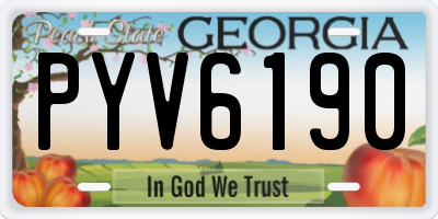 GA license plate PYV6190
