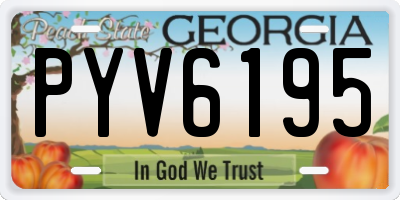 GA license plate PYV6195
