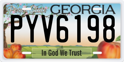GA license plate PYV6198