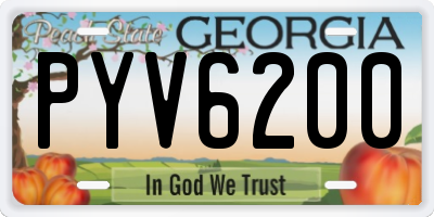 GA license plate PYV6200