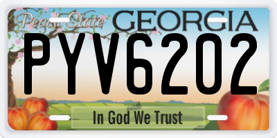 GA license plate PYV6202