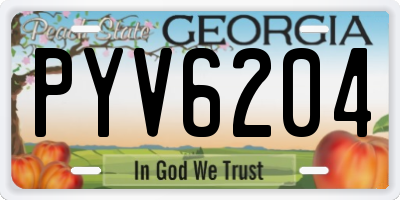 GA license plate PYV6204