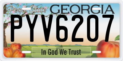 GA license plate PYV6207