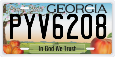 GA license plate PYV6208