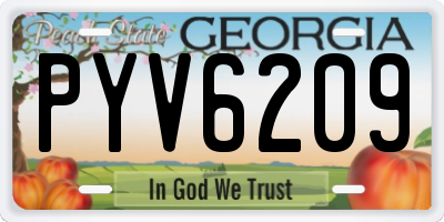 GA license plate PYV6209