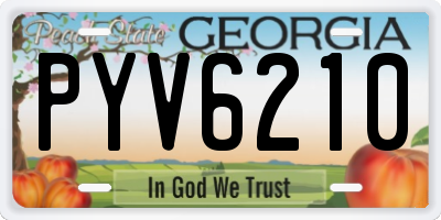 GA license plate PYV6210