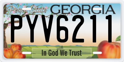 GA license plate PYV6211