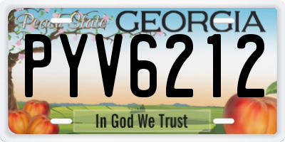 GA license plate PYV6212