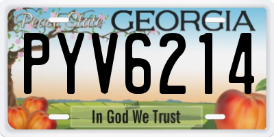 GA license plate PYV6214
