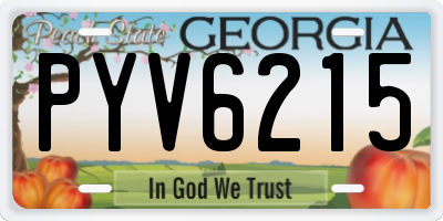 GA license plate PYV6215
