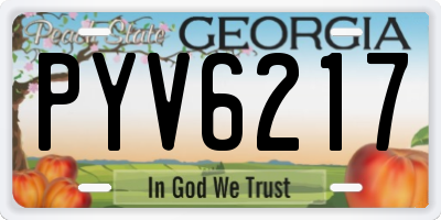 GA license plate PYV6217