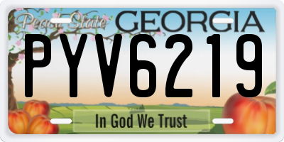 GA license plate PYV6219