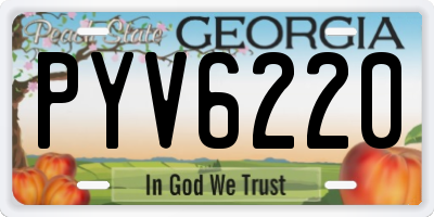 GA license plate PYV6220