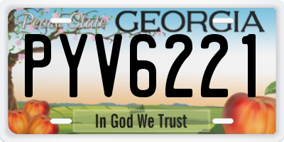 GA license plate PYV6221