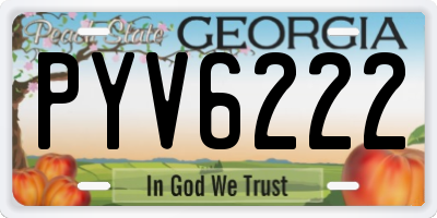 GA license plate PYV6222