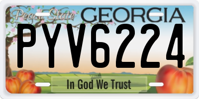 GA license plate PYV6224