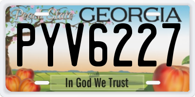 GA license plate PYV6227