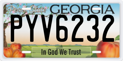 GA license plate PYV6232
