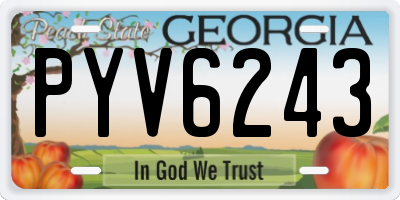 GA license plate PYV6243
