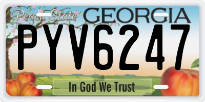 GA license plate PYV6247