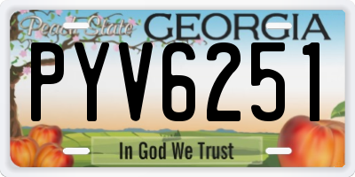 GA license plate PYV6251