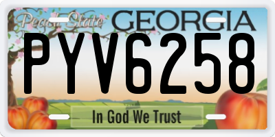 GA license plate PYV6258