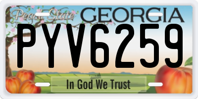 GA license plate PYV6259