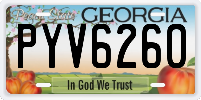 GA license plate PYV6260