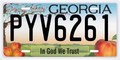 GA license plate PYV6261