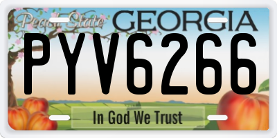GA license plate PYV6266