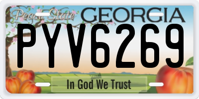GA license plate PYV6269