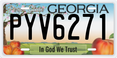 GA license plate PYV6271